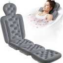 Full Body Bath Pillow for Bathtub, Thick Bathtub Cushion with Laundry Bag, Luxury Tub Pillow for Bath for Headrest Neck and Back Support Gray 60" x 16"
