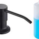 Soap Dispenser for Kitchen Sink Matte Black, Lotion Dispenser for Kitchen Sink Stainless Steel Sink Soap Dispenser 13 OZ Bottle Built in Design Refill from The Top