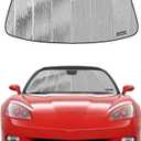 Pigenius Windshield Sunshade for Chevy Corvette C6 2009-2013, Reversible Silver/Black
