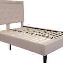 Flash Furniture Roxbury Full Size Tufted Upholstered Platform Bed in Beige Fabric