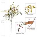 Uqueeten Fake Plants Eucalyptus Stems,Plastics Ficus Stems for Vase Artificial Plants,Greenery Stems for Vase Faux Plants Indoor,43.3" Faux Greenery Indoor Vase Fillers for Home Decor(3Pcs Orange)
