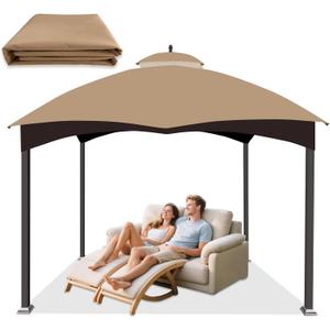 10x12 Replacement Canopy Top for Lowe's Allen Roth 10' x 12' Gazebo Heavy Duty Gazebo Roof Waterproof Gazebo Top with Air Vent Double Tier 10x12 Gazebo Cover