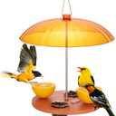 Kingsyard Oriole Bird Feeders for Outdoors Hanging, Double-Cup Jelly Platform Bird Feeder with Pegs for Orange Halves, Weather Protective Dome, Great for Attracting Orioles