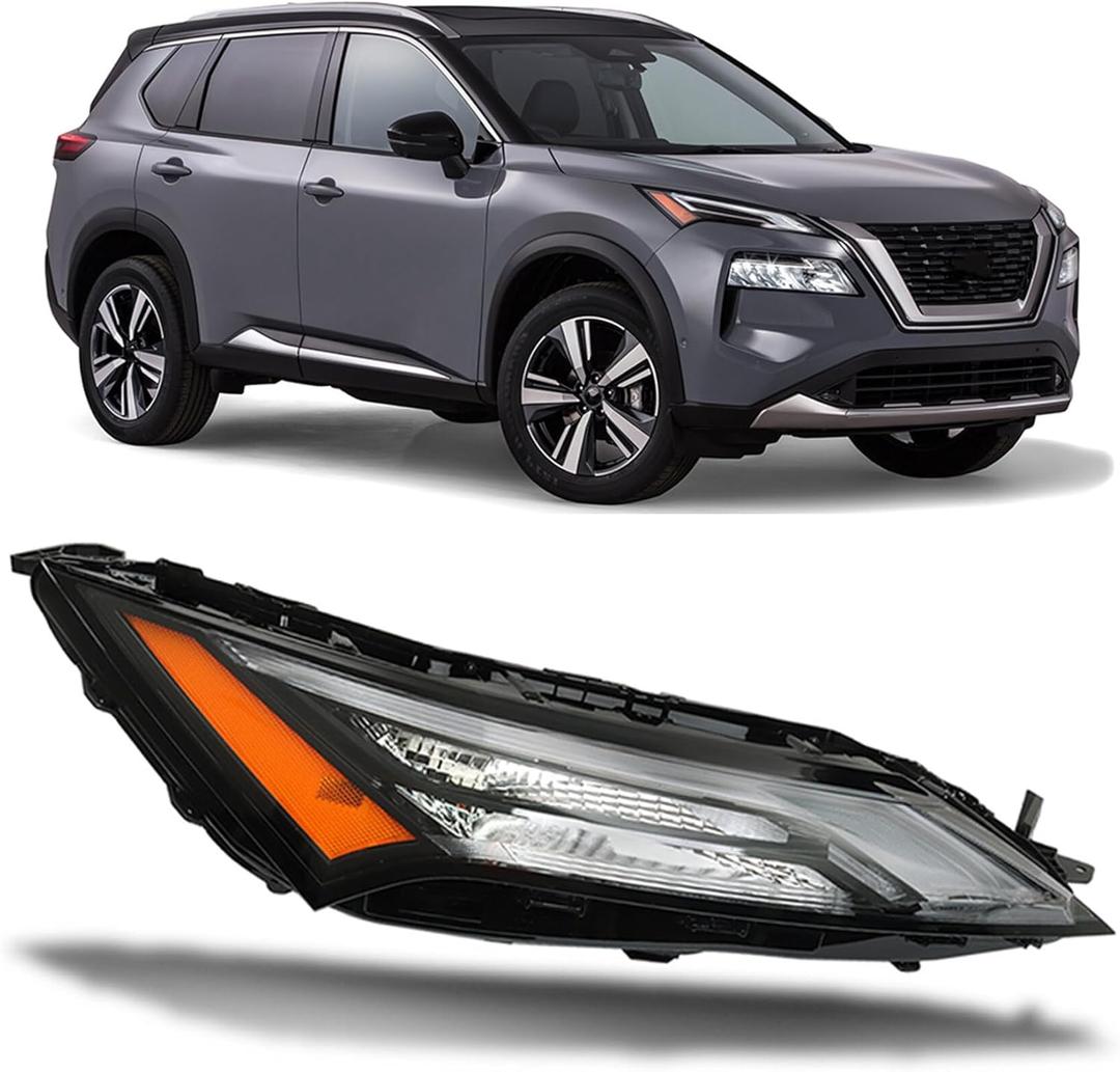 WFLNHB Passenger Right Side Replacement for Nissan Rogue 2021-2023 DRL Headlight Turn Signal Light w/Halogen 261206RR0A