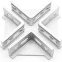 6Pcs 4040 Inside Corner Bracket Gusset, Silver Aluminum Extrusion Brackets, L Bracket Connector for 4040 Series Aluminum Extrusion Profile with Slot 8mm