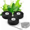 3 Pack Floss Refill Compatible with Burst Refillable Dental Floss Dispenser, Mint Flavor Bamboo Charcoal Floss for Food Residues Removal, Waxed, BPA-Free, 3 x 54 Yds