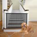 Dog Gate for Stairs Pet Gates for The House: Dogs Screen Mesh Gate for Doorways Stairways Indoor 29 inch Tall, 50 inch Wide Fits 44-47 inch Openings
