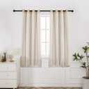 INLINAS Beige Blackout Curtains with Sheer Overlay - Grommet Top Thermal and Noise Reduction Panels for Bedroom and Living Room Light Blocking and Energy Saving, 52 x 72 Inches, Set of 2