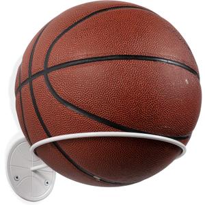 Wallniture Sporta Wall Mount Ball Storage, Ball Holder Organization and Storage Rack for Basketball, Football, Soccer Balls, Metal White