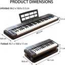 61 Key Foldable Keyboard Piano, Full Size Keys Portable Digital Keyboard with Built-in Stereo Speakers, Support USB-MIDI, Music Stand for Home & Travel Use, 88 Keys