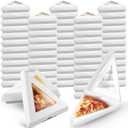 Gilprop 100 Pack Pizza Slice Boxes Bulk, Suits for 12 Inches Reusable Pizza Slice Storage Containers with Windows Wedge Paperboard Plate Food Boxes for Food Cake Tray Slices Storage