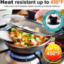 Tempered Glass Lid for Instant Pot 3 Quart - 7.6-Inch Pressure Cooker Accessories,Replacement Parts with Silicone Top Knob & Steam Vent - Heat-Resistant, Dishwasher Safe