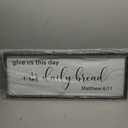 comurdyo Christian Wall Decor Give Us This Day Our Daily Bread 32"×12" Matthew 6 11 Bible Verse Inspirational Quote Sign Rustic Dining Room Kitchen Large Wooden Framed Wall Hanging Art (Black)