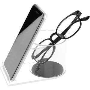 CM Multifuntion Eyeglass Holder Smart Phone Holder Glasses Cellphone Holding Acrylic Stand Desktop Organizer for Home Office Desktop Decoration Decor