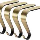 Palonu Christmas Stocking Holders Mantel Stcoking Hangers Metal Hanging Hooks Ornament Hooks Fireplace Hanger Grip for Christmas Decorations (4, Bronze)