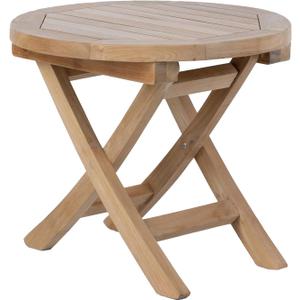 Teak Wood Folding 20”-Inch Outdoor Coffee Table - Perfect for Camping & Outdoor Entertaining - Ideal for Backyard, Front Porch, Balcony (Round), Round, 20-inch diameter x 18-inch height