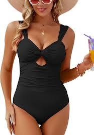 VIMPUNEC Women One Piece Tummy Control Swimsuit High Waisted Bathing Suit Cut Out Swimwear Size Medium