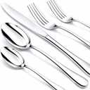 60 Piece Silverware Set for 12, Premium Stainless Steel Flatware Set, Eating Utensil Sets with Steak knives, Cutlery Tableware Service Include Fork Knife Spoon Set, Mirror Polished