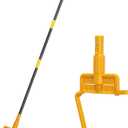 FLY HAWK Mop Handle Commercial Heavy Duty - 60 inch Metal Commercial Mop Stick,Side Gate Head Replacement Holder for Floor Cleaning,Clamp Handle Quick Change for Wet (1)
