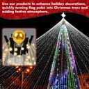 2 x Christmas Tree Flag Pole Mega Topper Light Hook for Hanging Xmas Tree Lights-Outdoor Telescoping Flagpole Christmas Tree Light Kit for Hanging Patio Yard Party Decoration(Black, 1PC)