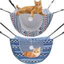 Unittype 2 Pieces Cat Cage Hammock Hanging Pet Bed Double Layer Soft Plush Hanging Pet Comfortable Hammock Bed for Indoor Kitten Ferret Hamster Rabbit or Small Animals, 2 Styles(Boho)