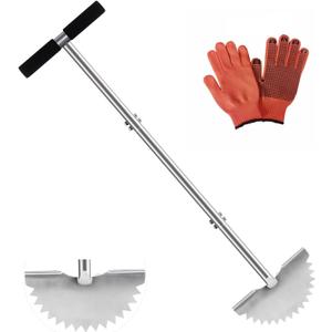 Edger Lawn Tool Half Moon Lawn Edger with Saw-Tooth Blade for Cleaning Edges Along Sidewalks Driveways Garden Flower Beds-Made of Stainless Steel Hand Edger with T-Grip Handle