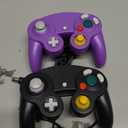 Donop 2 Pack Wired Controllers Compatible with Wii Gamecube Game Cube NGC Console (Black Purple)