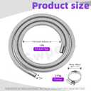 Swpeet 3Pcs 1" x 118" - 25mm x 300cm Stainless Steel Diesel Heater Exhaust Pipe with 18mm-29mm Hose Clamps Kit, Fuel Tank Air Heater Diesel Gas Vent Hose Exhaust Tubing for Car Vehicle - Pack of 2