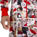 Giggling Getup Matching Pajamas for Couples, Christmas Pajamas for Women and Men, Hooded Zipper Warm Jumpsuits, 1Pcs (Small, Red and Brown)