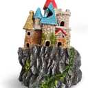 Fish Tank Castle Aquarium Decor Large Resin Aquarium Ornaments for Aquarium Decorations, Safe Hideout Cave for Small Fish & Shrimp, Fairy Tale Fish Tank Accessories for Aquascape & Gifts