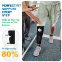 Full Leg Brace with 6 Hook-and-Loop Support Straps, 23" Knee Immobilizer with 4 Removable Bendable Aluminum Stays, Breathable & Soft for Post-Surgery Recovery, Knee Fractures, Men & Women (Black)