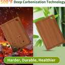 Carbonized Bamboo Cutting Board, Wood Cutting Boards for Kitchen with Juice Grooves, Reversible Charcuterie & Chopping Boards for Meat, Vegetables and Fruits Ideal Housewarming Gifts
