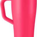 Ice Shaker 32 oz Tumbler with Handle and Straw | 32oz Neon Pink | Cold for 30+ Hours | 2-in-1 Tumbler Shaker Bottle | Odor-Free 32 ounce Bottle for Water, Protein Shakes, Smoothies, Cocktails