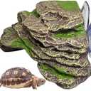 kathson Turtle Basking Platform Floating Turtle Dock Baby Tortoise Climbing Ramp Shale Reptiles Dock Resting Terrace Stone Aquarium Ornament for Frogs Newts (Green Size:7.1”Lx6.3”Wx2.7”H)
