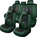 Car Seat Cover Fit for Hyundai Santa Cruz 2022-2025,Compatible Airbag Non-Slip Waterproof Seat Cover,Car Seat Protector Premium Interior (Luxury 5 Seats,Black Green)