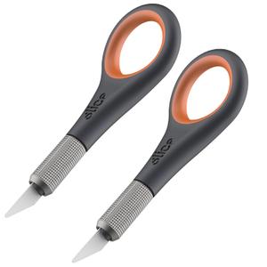 Slice Precision Knife, Finger Grip for Precision and Control, Safe Ceramic Blade Lasting 11x Longer than Metal, 2  Pack