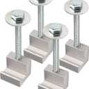 4PCS Silver Aluminum J Hook Toolbox Tie Downs  Truck Tool Box Mounting Kit for Pickup Bed  Heavy-Duty Tie Down Clamps with Hardware