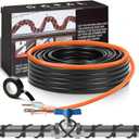 3FT~160FT Water Pipe Heat Cable for Pipe Freeze Protection, Pipe Heating Cable for Metal And Plastic Home Pipes, Energy-Saving Heat Trace Cable Keeps Water Flowing, 120V 5W/ ft（50FT）