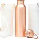 Authentic Ayurvedic Copper Water Bottle (34Oz /1000ml) With Carrying Canvas Bag & Sleeve For Drinking Water And Leak-Proof