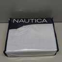 Nautica - Queen Size Sheets Set, Crisp & Tailored Bedding with a Smooth Cotton Percale Lightweight Feel - Bed Sheets with Matching Pillowcases & Fitted Sheet (Penny Pinstripe Blue)