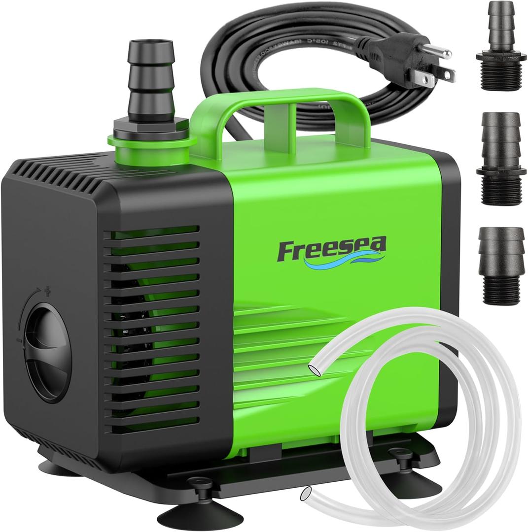 FREESEA Submersible Water Pump for Pond: 1350GPH 150W Fountain Pump with 6.6ft Tubing for Aquarium Fish Tank Waterfall Hydropoic