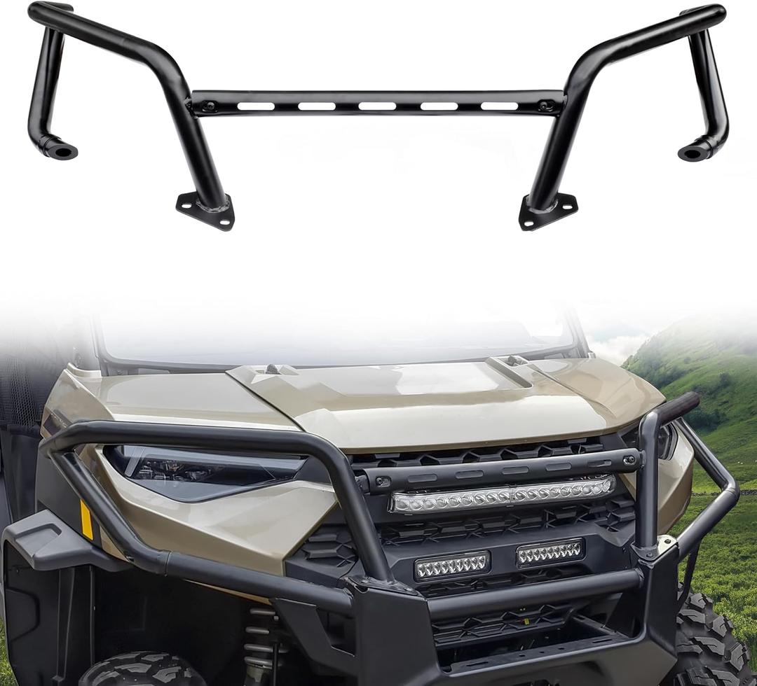 Front Bumper for Polaris Ranger XP 1000 18-25, Black Front Bumper Brush Guard for 2018-2025 Polaris Ranger XP 1000 / Crew XP 1000 / Ranger 1000 / Ranger 1000 XP Accessories (Replace #2882531)