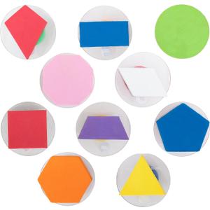 READY 2 LEARN Giant Stampers - Geometric Shapes - Filled In - Set of 10 - Easy to Hold Foam Stamps for Kids - Arts and Crafts Stamps for Displays, Posters, Signs and DIY Projects