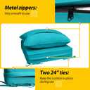AAAAAcessories Outdoor Deep Seat Cushions, Waterproof, Fade-Resistant Patio Furniture Replacement Cushions, Set of 4, 24" x 24" x 5",Turquoise Blue