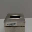 Monarch Abode Handcrafted Wave Embossed Tissue Box Cover Square, Nickel Chrome Tissue Holder for Bathroom, Square Metal Dresser Accessories, Decorative Tissue Box Holder, Nickel Chrome Tissue Cover