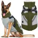 IECOii Dog Coat for Large Dogs Waterproof Dog Winter Jacket with Harness Built in, Orange - XXLarge, Thermal Warm Fleece Lined, Reflective Dogs Jackets for Cold Weather Camping, Hiking, Pitbull