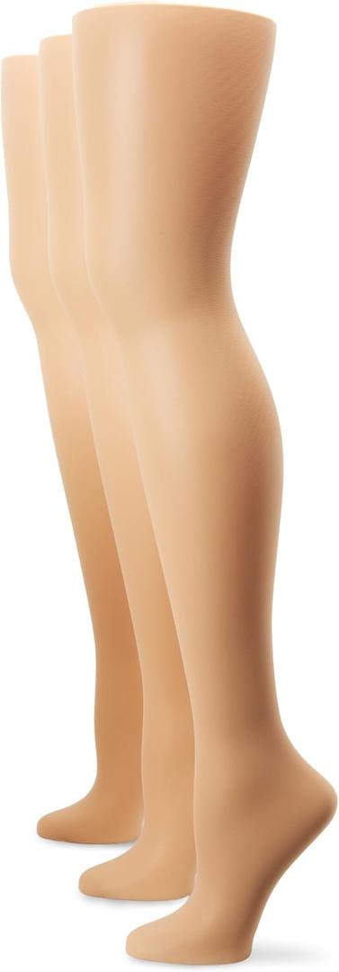 HUE Women's Shaper Sheer Tights 3 Pair Pack (2, Natural)