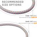 Durable Slip Leads for Dogs, Heavy Duty Strong Rope Slip Leash for Large, Medium Dogs No Pull Training Leashes (Blue with Orange Dots, 3/8" x 6 FT (0~30 lbs.))