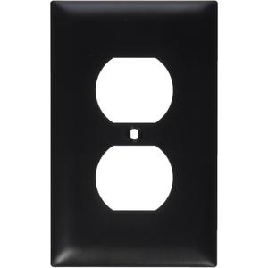 7 x P & S TP8-BK 1-Gang Duplex Receptacle Plate, Standard, Nylon, Black