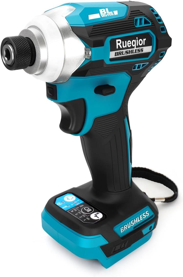 Cordless Impact Driver 1/4 inch Compatible with Makita 18v Battery, Brushless Driver 220Ft-lbs(300N.m), 3-Speed Lightweight Power Impact Drivers with LED Light(Tool Only)